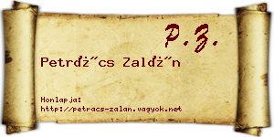 Petrács Zalán névjegykártya